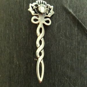 Sterling Silver signed pin/necklace, marked 925,